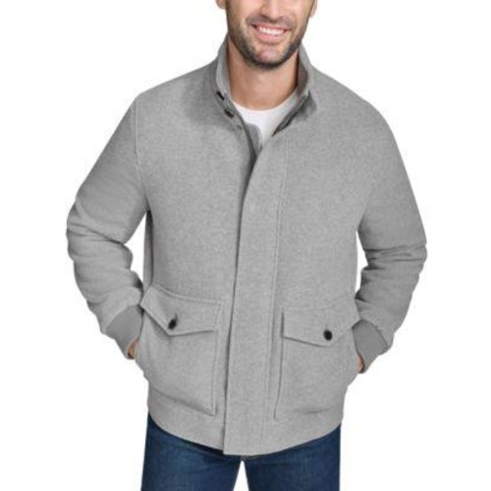 NWT Cole Haan Signature Wool Blend Bomber Jacket Men's Large Gray Outerwear